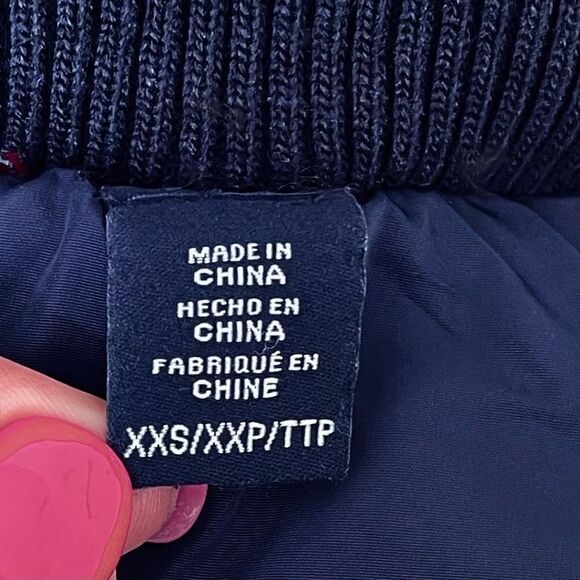 Tommy Hilfiger Navy Blue Mid Length Puffer Jacket Coat W/Hood Sz XXS - Picture 10 of 13